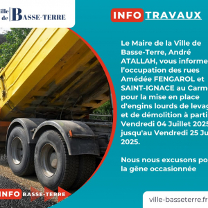 Info Travaux – Travaux au carmel du 04 juillet 2025 au 25 juillet 2025